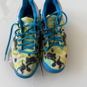 Asics gel resolution women’s Vibrant Blue and Lime tennis Sneakers